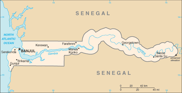 Map of Gambia, The