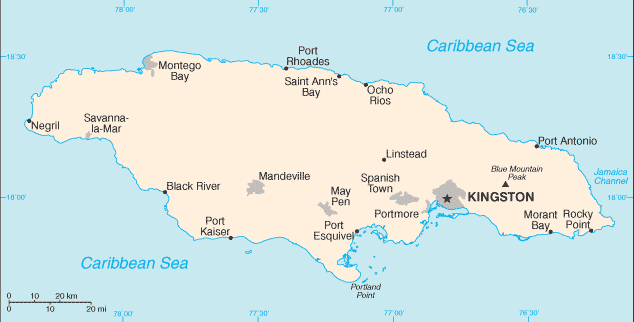 Map of Jamaica