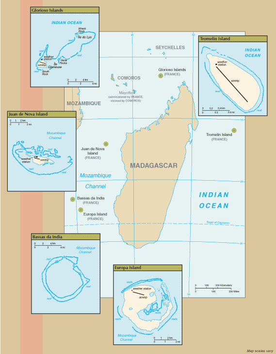 Map of Iles Eparses