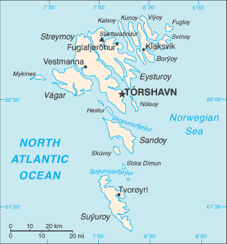 Map of Faroe Islands