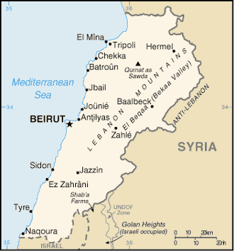 Map of Lebanon