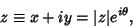 \begin{displaymath}
z \equiv x+iy = \vert z\vert e^{i \theta},
\end{displaymath}