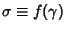 $\sigma\equiv f(\gamma)$