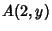 $\displaystyle A(2,y)$