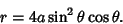 \begin{displaymath}
r=4a\sin^2\theta\cos\theta.
\end{displaymath}