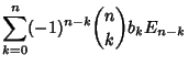 $\displaystyle \sum_{k=0}^n (-1)^{n-k}{n\choose k}b_k E_{n-k}$