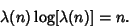 \begin{displaymath}
\lambda(n)\log[\lambda(n)]=n.
\end{displaymath}