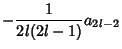 $\displaystyle - {1\over 2l(2l-1)} a_{2l-2}$