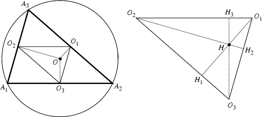 \begin{figure}\begin{center}\BoxedEPSF{CircumOrthPedal.epsf scaled 800}\end{center}\end{figure}