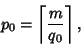 \begin{displaymath}
p_0=\left\lceil{m\over q_0}\right\rceil ,
\end{displaymath}