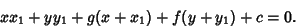 \begin{displaymath}
xx_1+yy_1+g(x+x_1)+f(y+y_1)+c=0.
\end{displaymath}