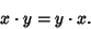 \begin{displaymath}
x\cdot y = y\cdot x.
\end{displaymath}