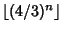 $\left\lfloor{(4/3)^n}\right\rfloor $