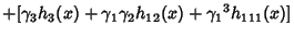 $\displaystyle +[\gamma_3h_3(x)+\gamma_1\gamma_2h_{12}(x)+{\gamma_1}^3h_{111}(x)]$