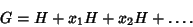 \begin{displaymath}
G = H+x_1 H+x_2 H+\ldots.
\end{displaymath}