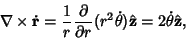 \begin{displaymath}
\nabla\times \dot {\bf r}={1\over r}{\partial \over \partial r}(r^2\dot \theta)\hat {\bf z} = 2\dot \theta \hat {\bf z},
\end{displaymath}