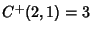 $C^+(2,1)=3$