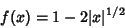 \begin{displaymath}
f(x)=1-2\vert x\vert^{1/2}
\end{displaymath}