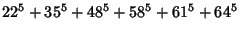 $\displaystyle 22^5+35^5+48^5+58^5+61^5+64^5$