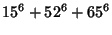 $\displaystyle 15^6+ 52^6+ 65^6$