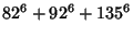 $\displaystyle 82^6+ 92^6+135^6$