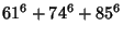 $\displaystyle 61^6+74^6+85^6$