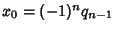 $x_0=(-1)^nq_{n-1}$