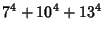 $\displaystyle 7^4+10^4+13^4$