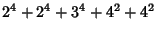 $\displaystyle 2^4+ 2^4+ 3^4+ 4^2+ 4^2$