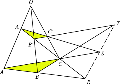 \begin{figure}\begin{center}\BoxedEPSF{DesarguesTheorem.epsf}\end{center}\end{figure}