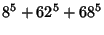 $\displaystyle 8^5+62^5+ 68^5$