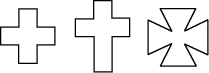 \begin{figure}\begin{center}\BoxedEPSF{GreekCross.epsf scaled 800}\quad\BoxedEPS...
...scaled 800}\quad\BoxedEPSF{MalteseCross.epsf scaled 800}\end{center}\end{figure}