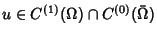 $u\in C^{(1)}(\Omega)\cap C^{(0)}(\bar\Omega)$