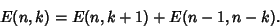 \begin{displaymath}
E(n,k)=E(n,k+1)+E(n-1,n-k).
\end{displaymath}