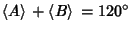 $\left\langle{A}\right\rangle{}+\left\langle{B}\right\rangle{}=120^\circ$