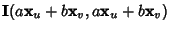 $\displaystyle {\bf I}(a{\bf x}_u+b{\bf x}_v, a{\bf x}_u+b{\bf x}_v)$