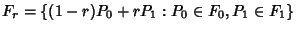 $F_r=\{(1-r)P_0+rP_1: P_0\in F_0, P_1\in F_1\}$