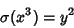 \begin{displaymath}
\sigma(x^3)=y^2
\end{displaymath}