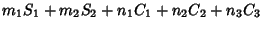 $m_1S_1+m_2S_2+n_1C_1+n_2C_2+n_3C_3$