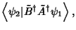 $\displaystyle \left\langle{\psi_2\vert\tilde B^\dagger\tilde A^\dagger\psi_1}\right\rangle{},$