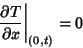 \begin{displaymath}
\left.{\partial T\over \partial x}\right\vert _{(0,t)} = 0
\end{displaymath}