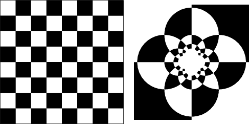 \begin{figure}\begin{center}\BoxedEPSF{Checker.epsf scaled 700}\quad\BoxedEPSF{InverseChecker.epsf scaled 700}\end{center}\end{figure}