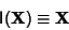 \begin{displaymath}
{\hbox{\sf I}}({\bf X}) \equiv {\bf X}
\end{displaymath}