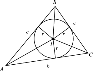 \begin{figure}\begin{center}\BoxedEPSF{IncircleTriangleArea.epsf}\end{center}\end{figure}