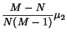 $\displaystyle {M-N\over N(M-1)} \mu_2$