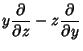 $\displaystyle y{\partial\over\partial z}-z{\partial\over\partial y}$