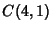 $\displaystyle C(4,1)$