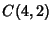 $\displaystyle C(4,2)$