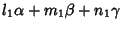 $\displaystyle l_1\alpha+m_1\beta+n_1\gamma$