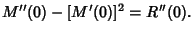 $\displaystyle M''(0)-[M'(0)]^2 = R''(0).$